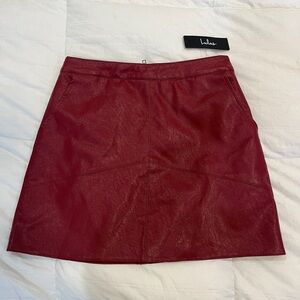 Lulus Harley Burgundy Vegan Leather Mini Skirt